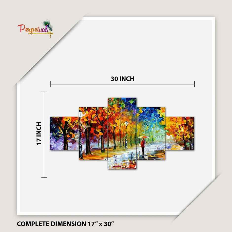 Perpetual Modern Art Wall Decor - Framed Paintings - Set of 5 | UV Textured