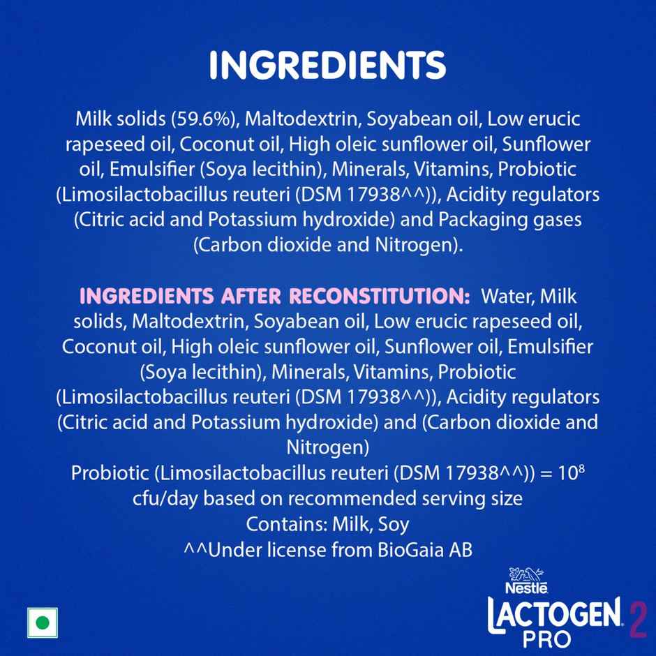 Nestle Lactogen Pro 2 Powder | Follow-Up Formula With Probiotic | After 6 Months Up To 12 Months