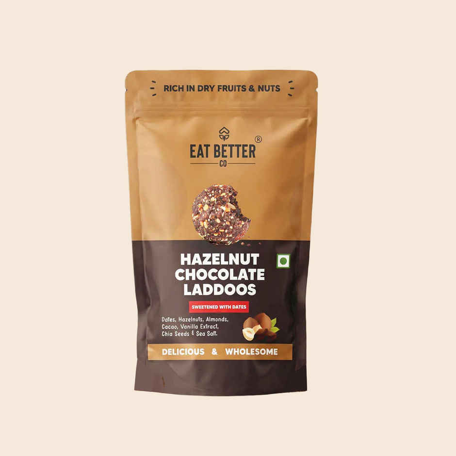 Eat Better Co Hazelnut & Chocolate Ladoos | No Added Sugar | High Protein | Truly Natural