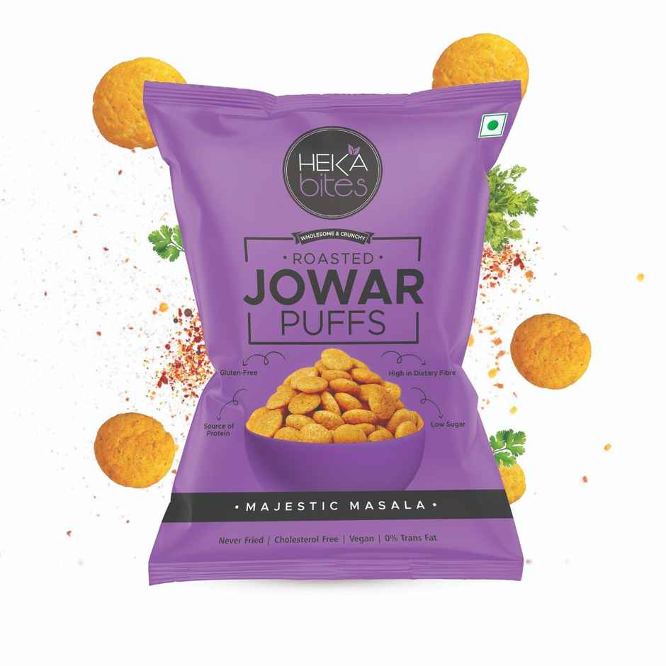 Heka Bites Roasted Jowar Puffs Majestic Masala (40g) & Renee Madness Ph Stick Lipstick (3g) Combo