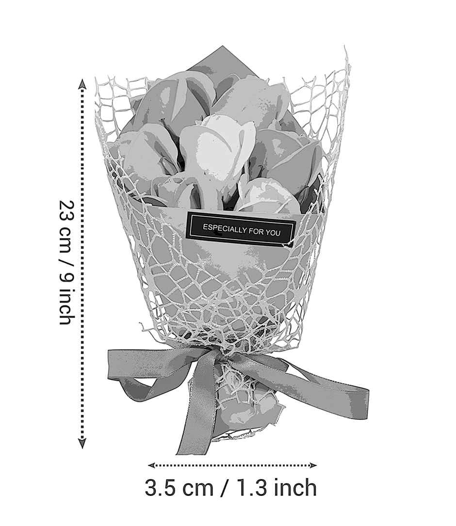 Tied Ribbons Artificial Rose Bouquet Gift Set