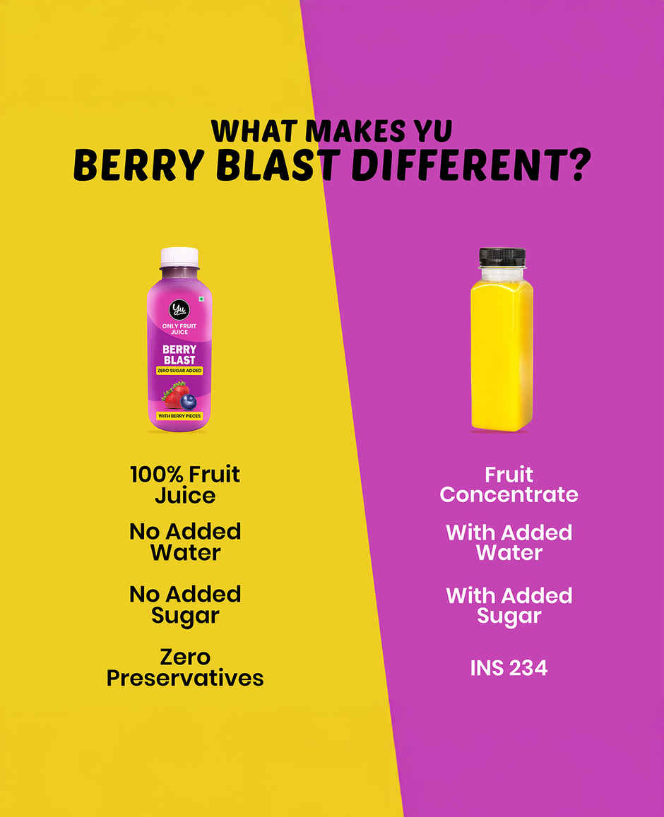 Yu Berry Blast with Berry Pieces - Only Fruit Juice