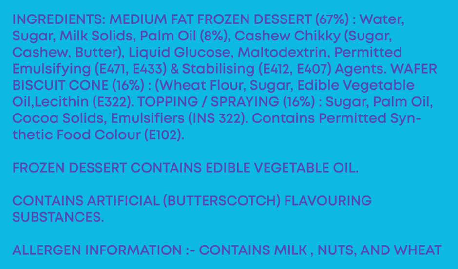 Vadilal Mumbai Big Treat Butterscotch Cone