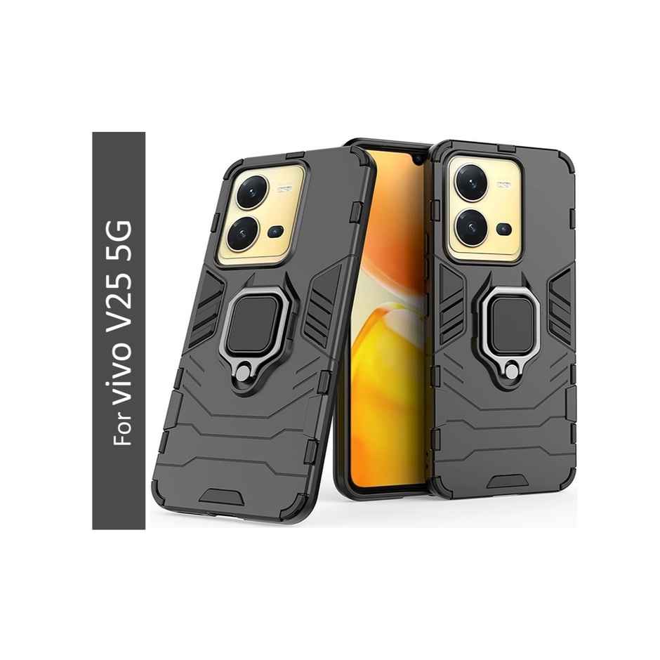 Kwine Case Vivo V25 5G Back Cover - Ring Holder Stand Case