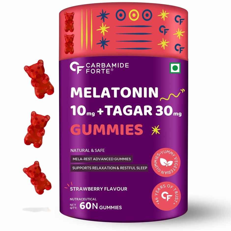 Carbamide Forte Melatonin 10 mg sleep Gummies - with TAGARA 60 Veg Gummies