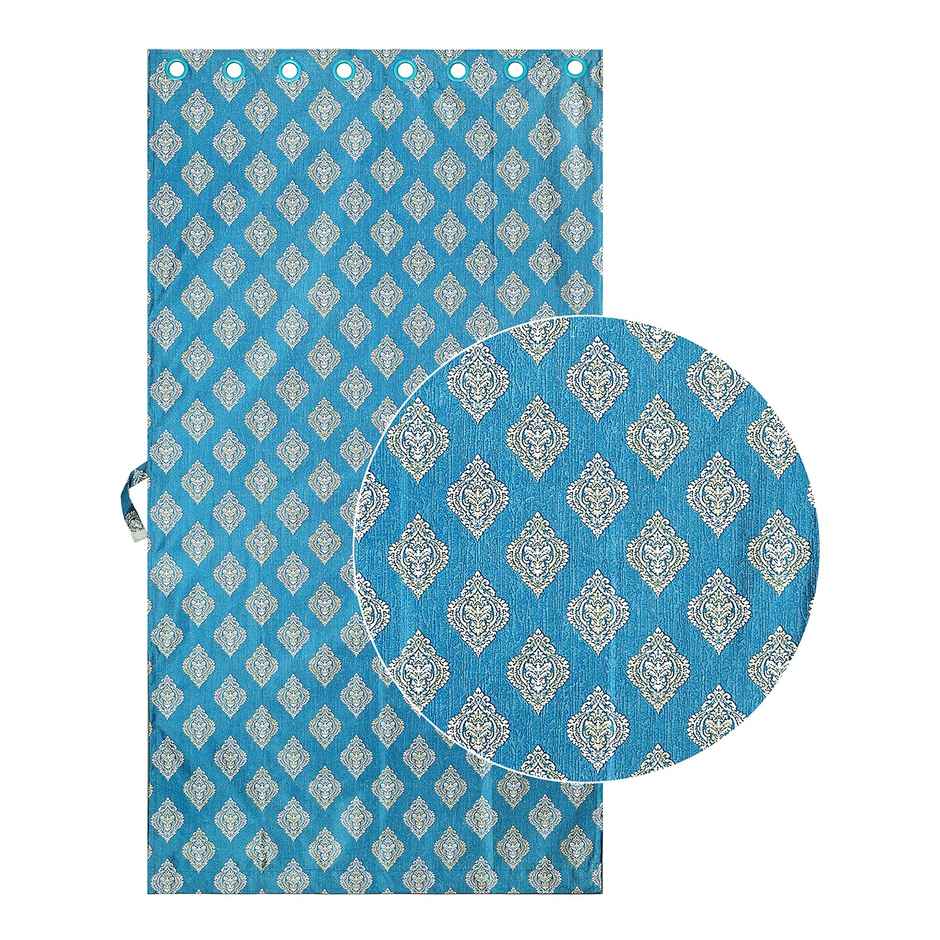 Antzco Blue Door Curtain Crazy Print 7 ft x 4 ft | Pack of 2 | DC04