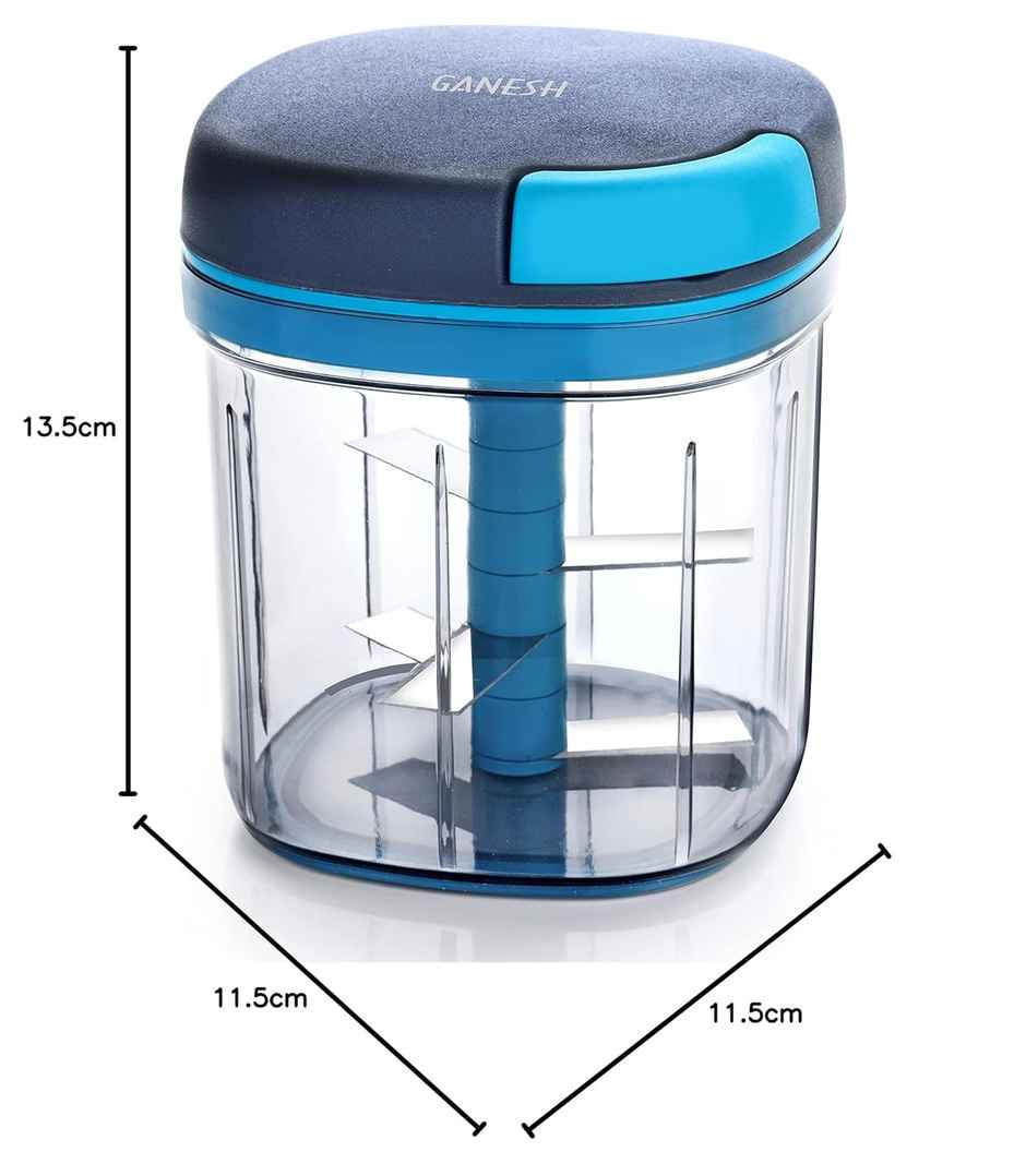 Ganesh Multipurpose Plastic Vegetable Master Chopper With 5 Blades (900 ml) - Color May Vary
