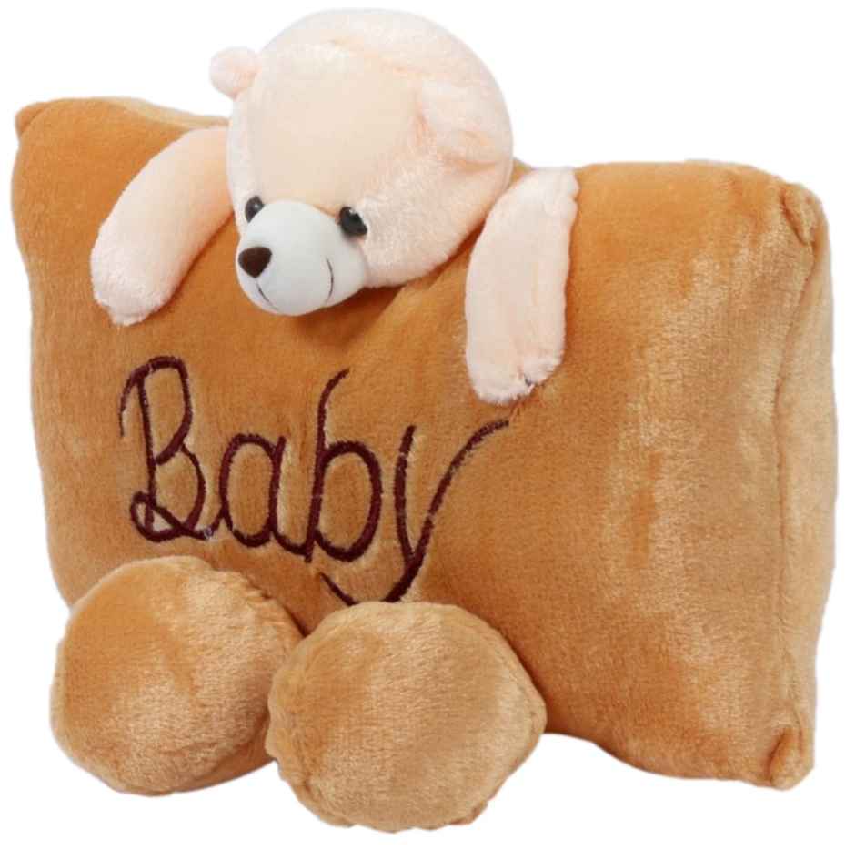 Babique Cute Teddy Bear Baby Pillow Stuffed Soft Plush Soft Toy Kids Birthday | Brown