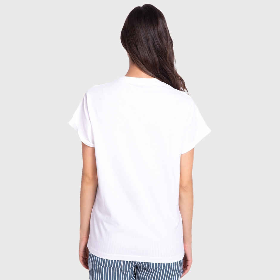 Bewakoof Women's MOTD Panda Graphic Printed T-shirt | White - M