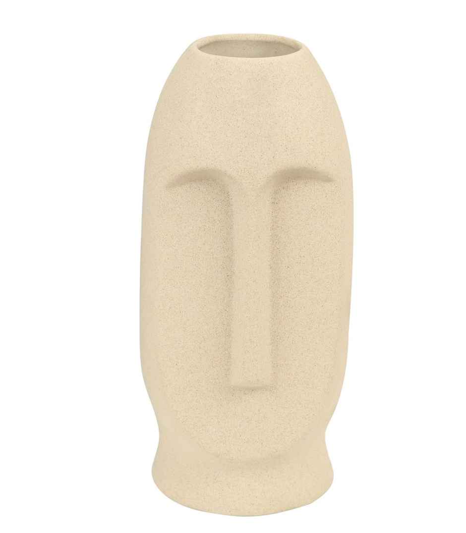 Tied Ribbons Ceramic Face Shape Vase Without Flowers