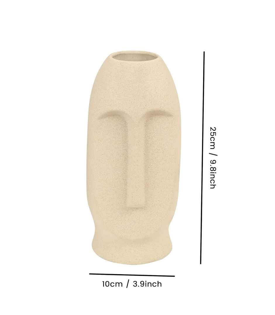 Tied Ribbons Ceramic Face Shape Vase Without Flowers