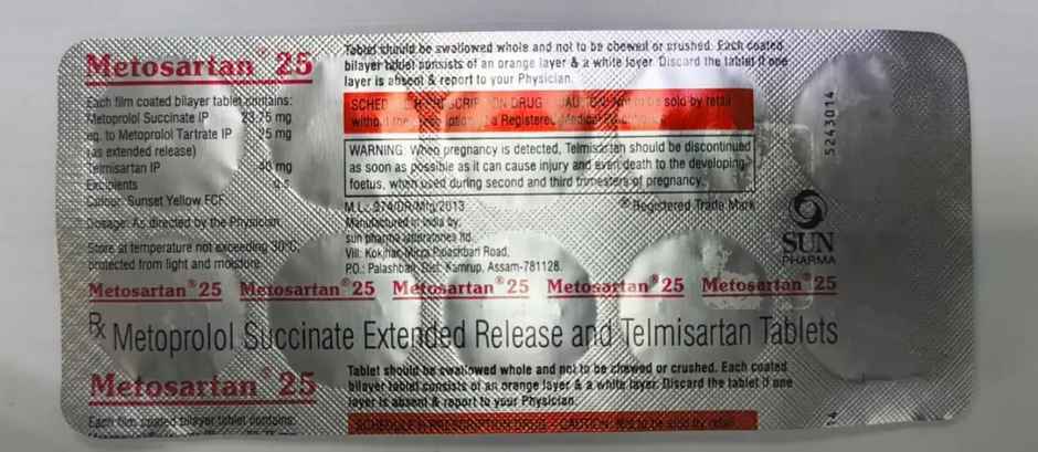 Metosartan 25 Tablet ER