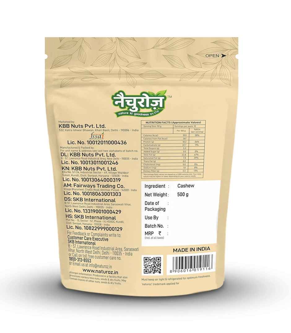 Naturoz Cashews W 320 Popular