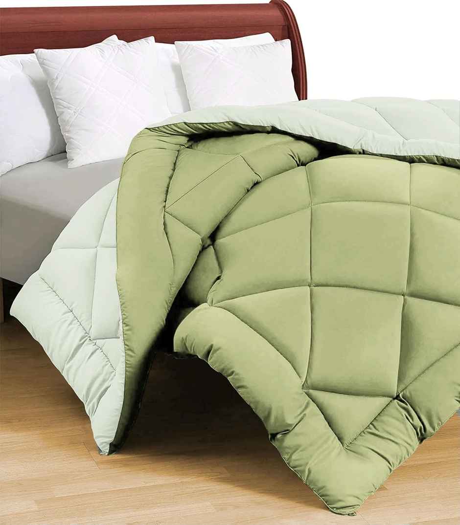 Status Solid Reversible Comforter 215 Cm x 220 Cm - Green