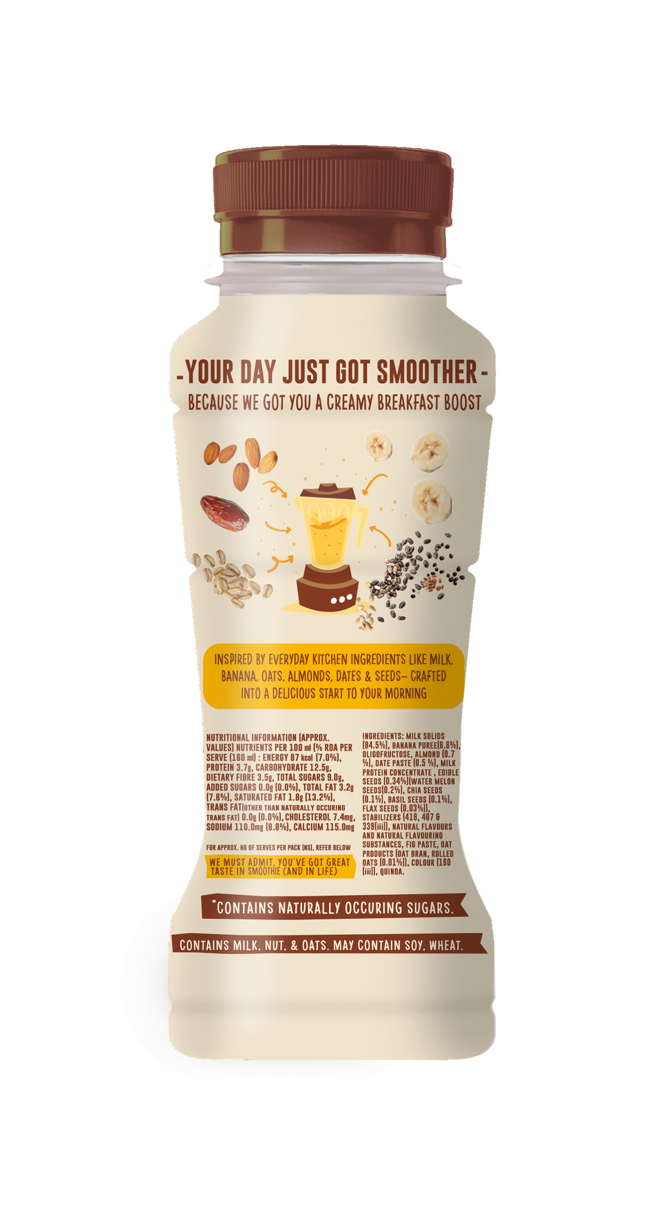 Sunfeast Breakfast Smoothie with Oats- No Added Sugar, 6g Protein