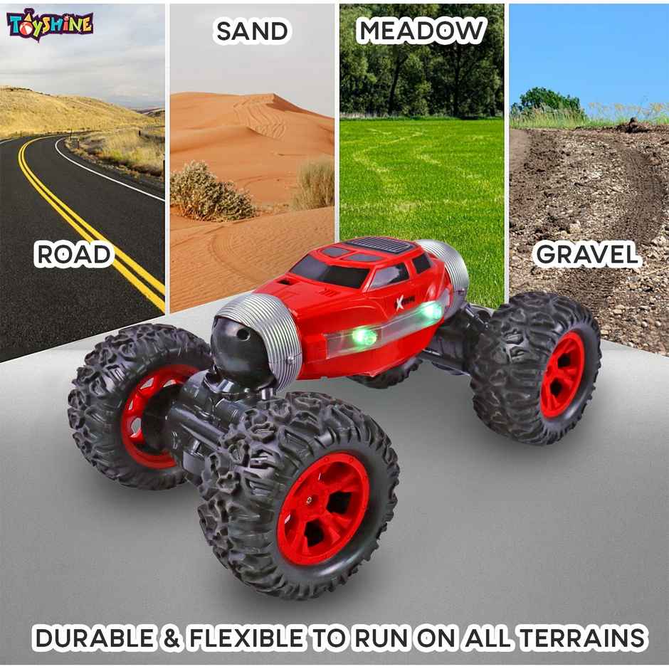 Toyshine 1:16 Scale Rc Double-Sided Rotating Car With Vacuum Tires and Rechargeable | Red