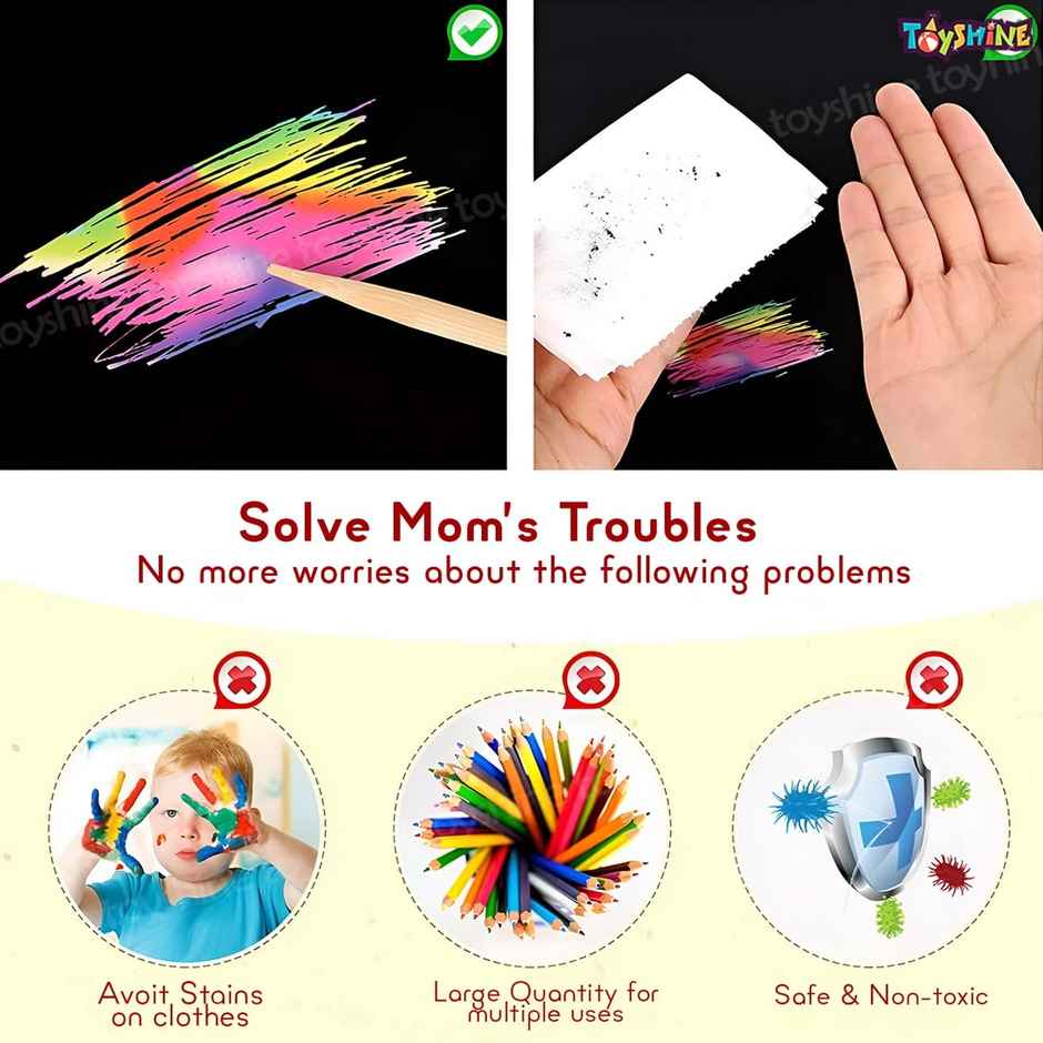 Toyshine Pack Of 4 Diy Rainbow Art A5 Size Magic Scratch Book For Kids Birthday Return Gifts