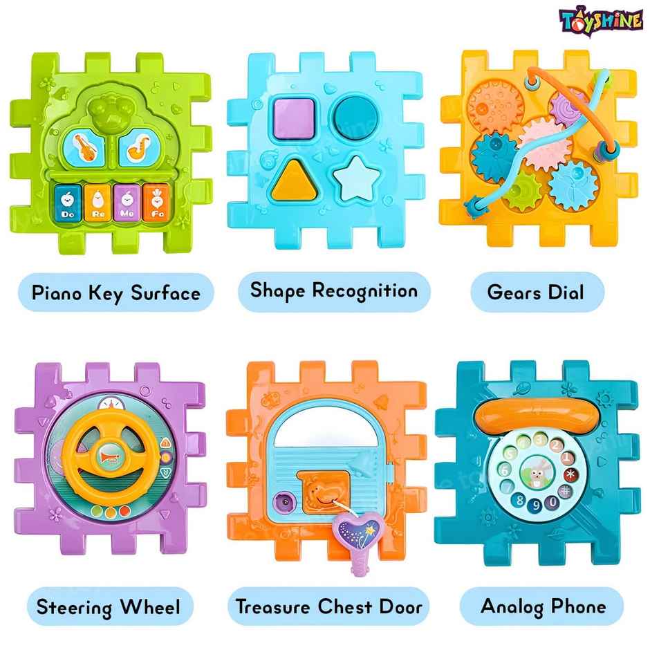 Toyshine 6-in-1 Educational Shape Sorter Baby Activity Cube for 6-18 Months