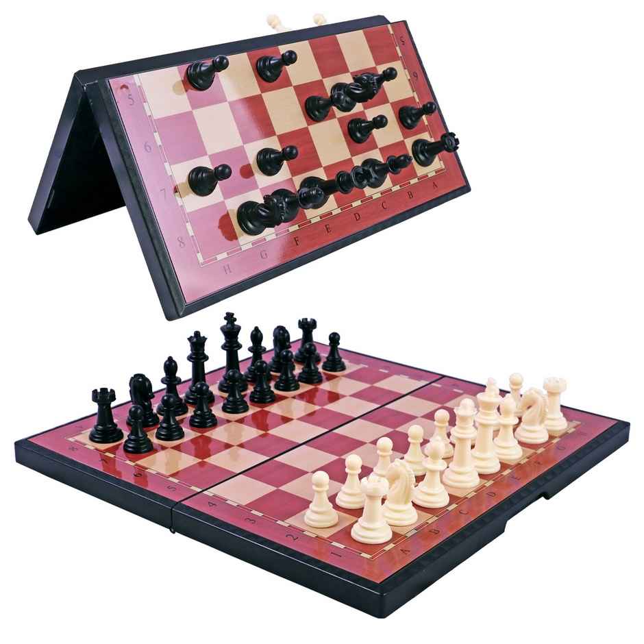 Toyshine Woodlike Magnetic Chess Set with Folding Board | Educational Toy for All Ages