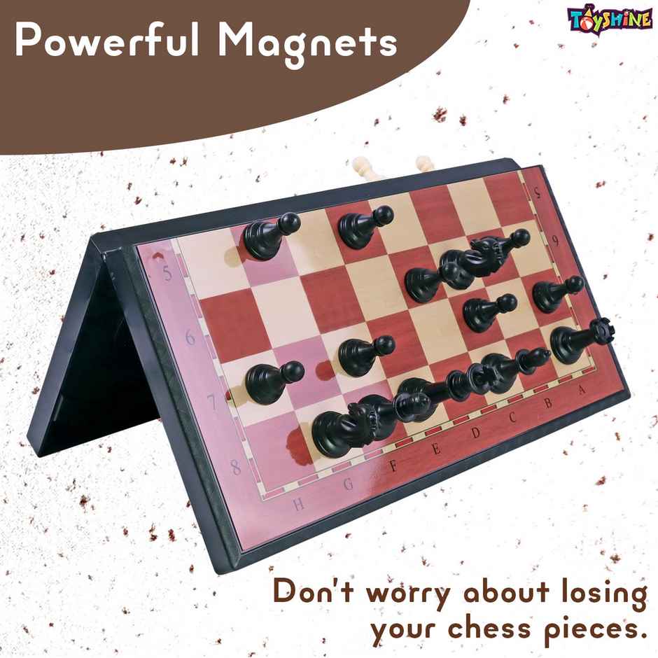 Toyshine Woodlike Magnetic Chess Set with Folding Board | Educational Toy for All Ages