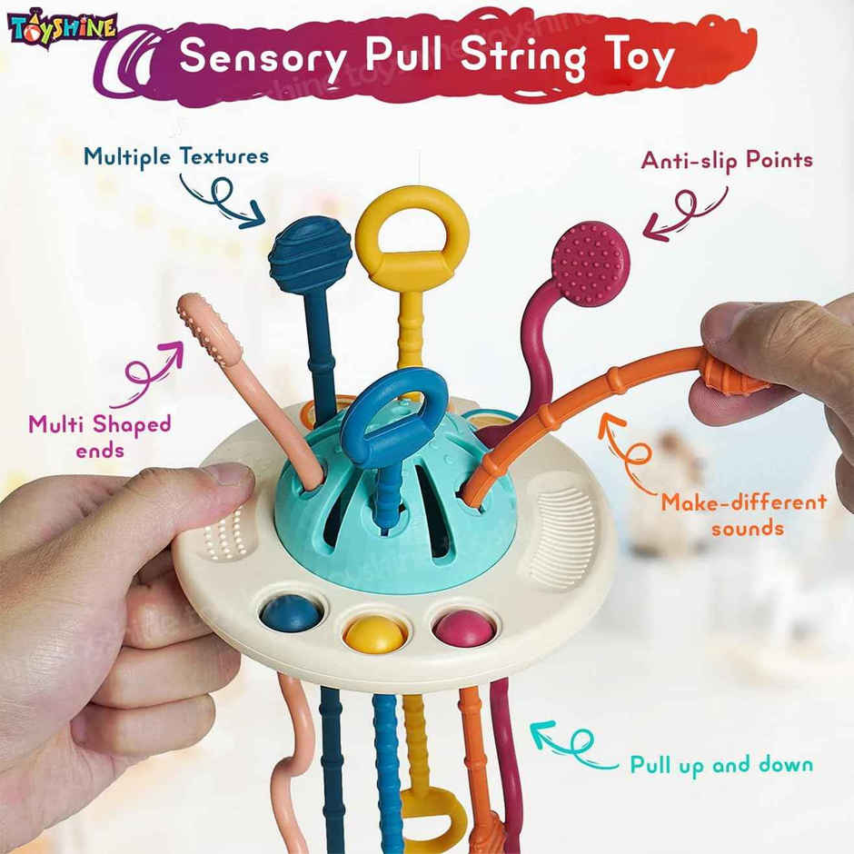 Toyshine Baby Ellie Sensory Montessori Food Grade Silicone Pull String Activity Toy