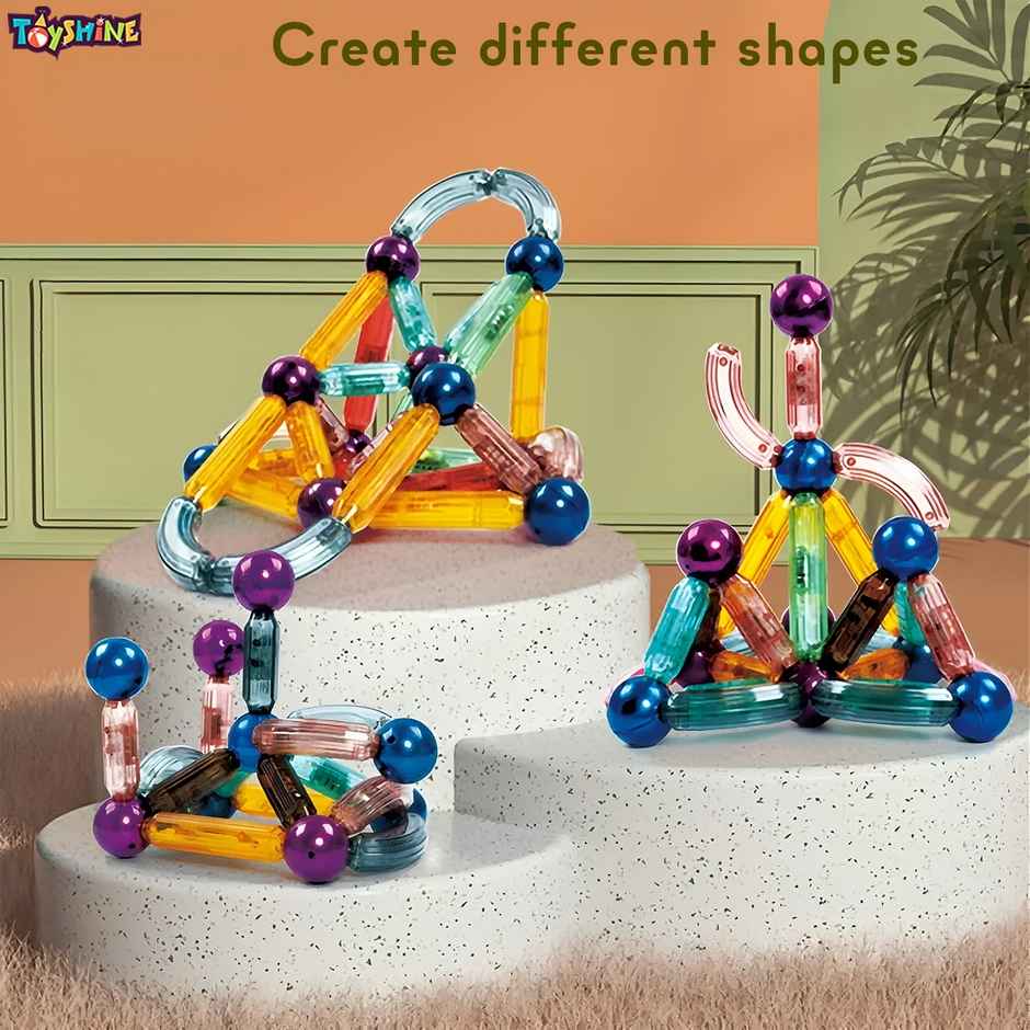 Toyshine 36pc Light-Up Magnetic Sticks Kit for Kids | STEM Toy