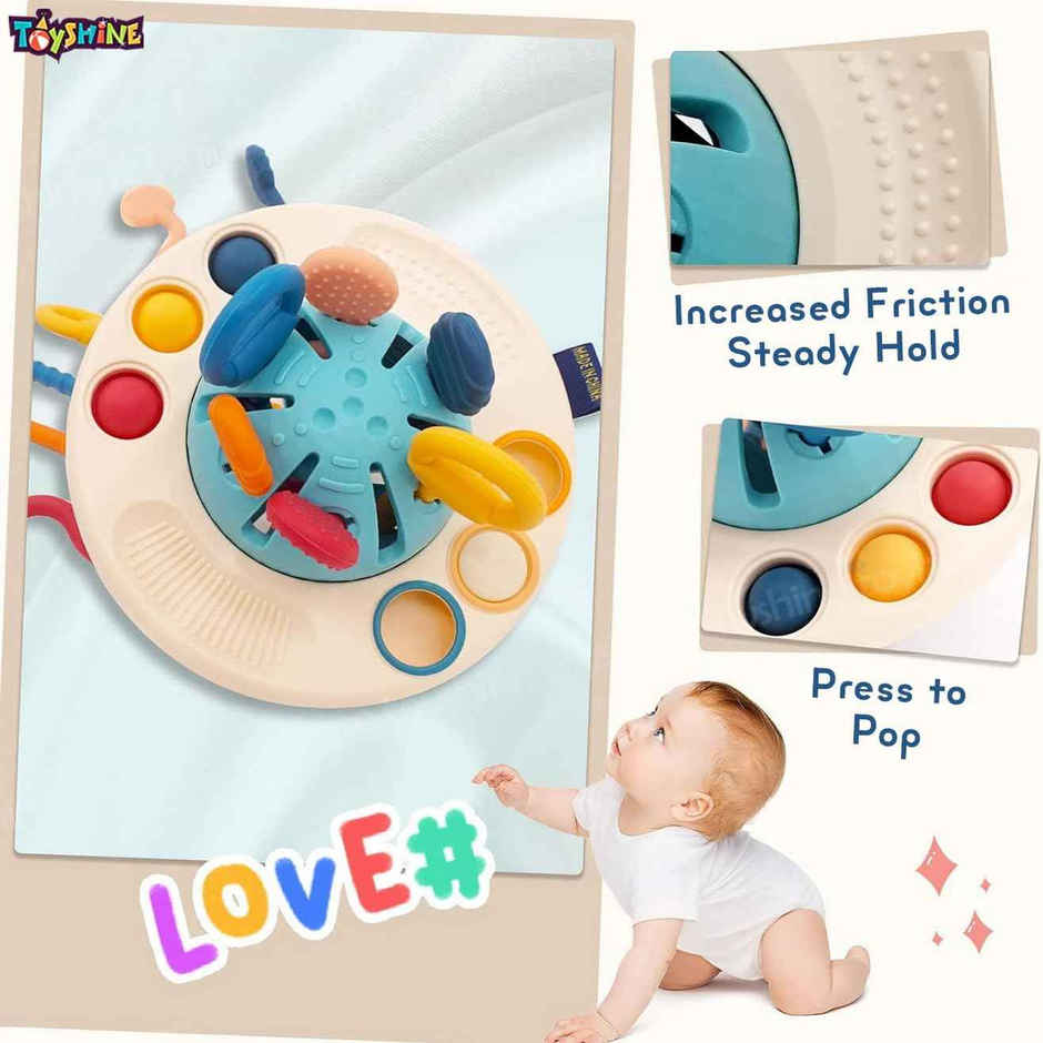 Toyshine Baby Ellie Sensory Montessori Food Grade Silicone Pull String Activity Toy