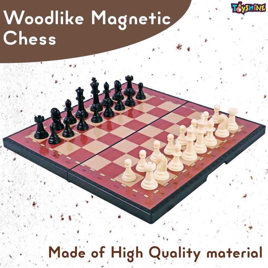 Toyshine Woodlike Magnetic Chess Set with Folding Board | Educational Toy for All Ages