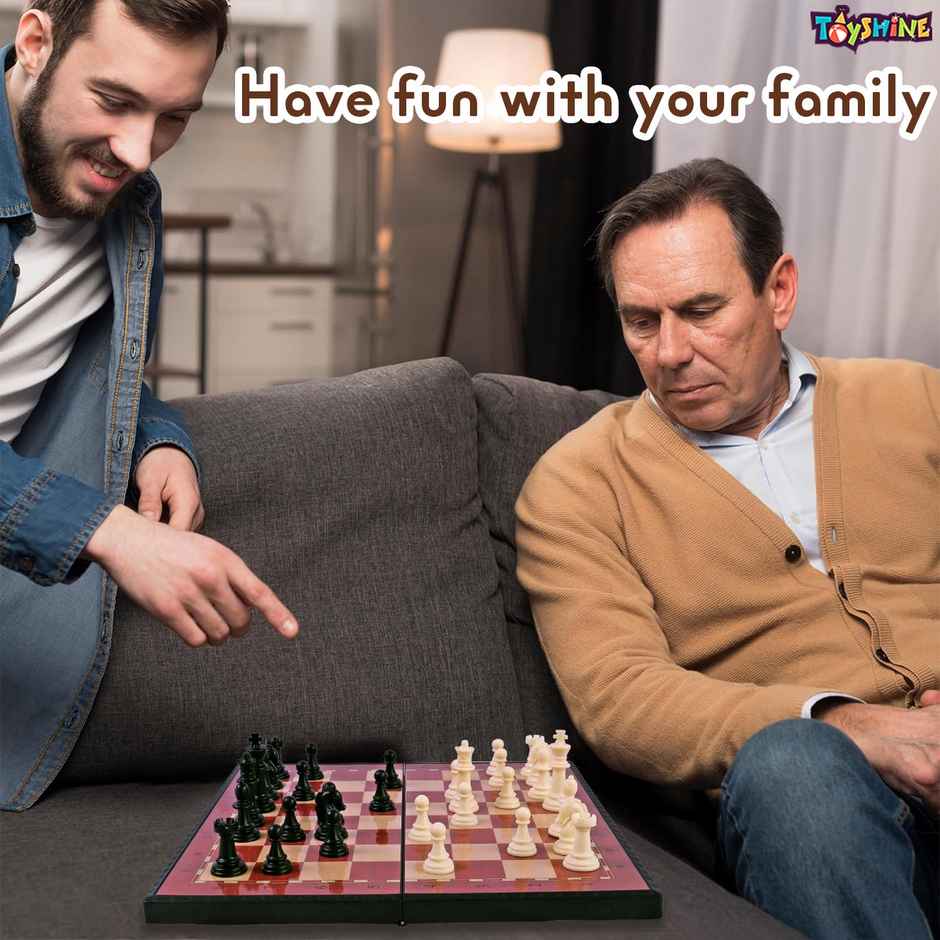 Toyshine Woodlike Magnetic Chess Set with Folding Board | Educational Toy for All Ages