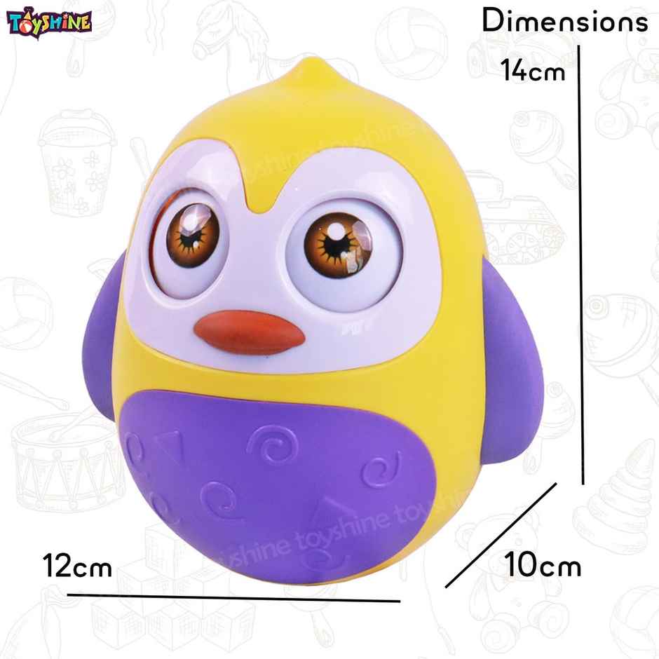 Toyshine Push And Shake Wobbling Bell Sound Roly Poly Revolving Eyes Penguin - Assorted