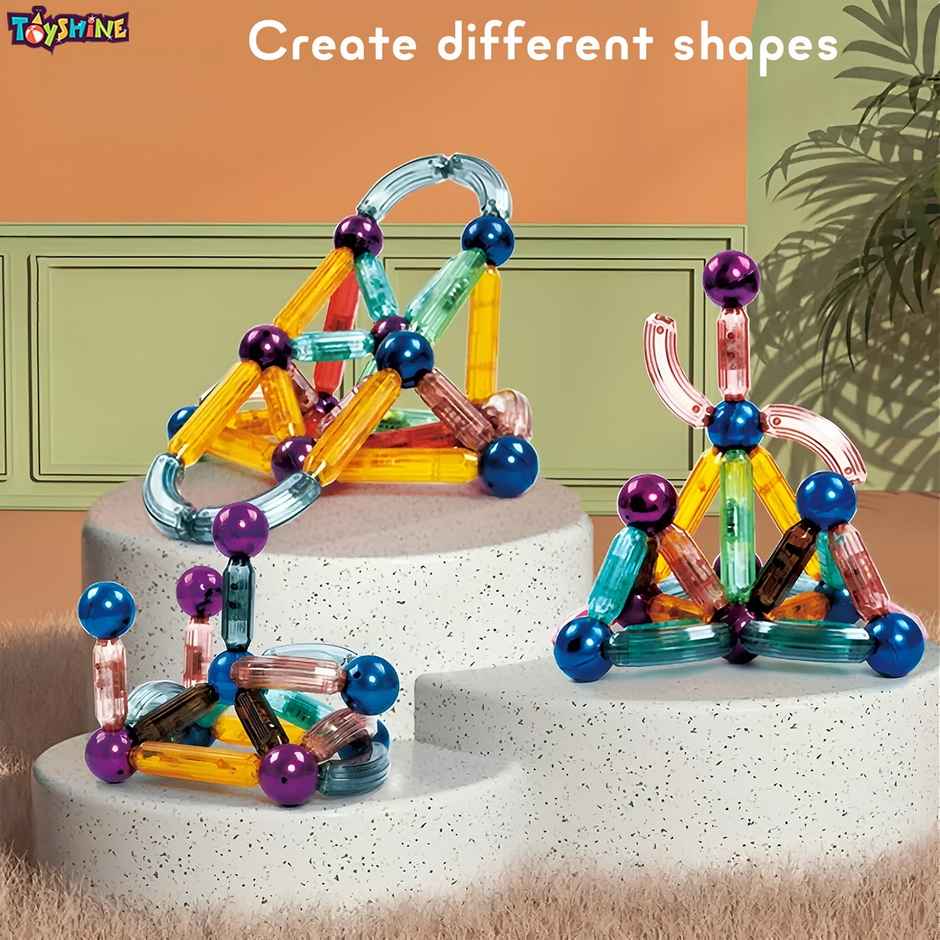 Toyshine 36pc Light-Up Magnetic Sticks Kit for Kids | STEM Toy