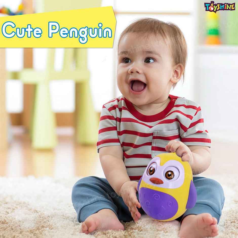 Toyshine Push And Shake Wobbling Bell Sound Roly Poly Revolving Eyes Penguin - Assorted
