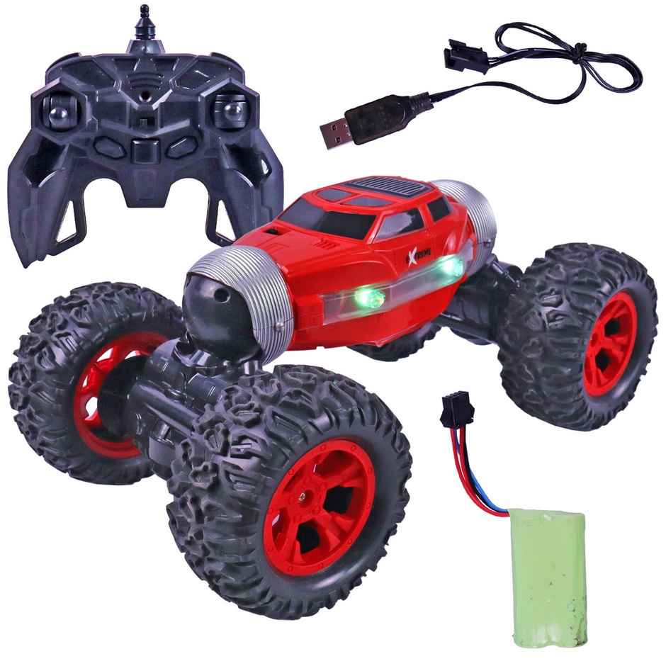 Toyshine 1:16 Scale Rc Double-Sided Rotating Car With Vacuum Tires and Rechargeable | Red