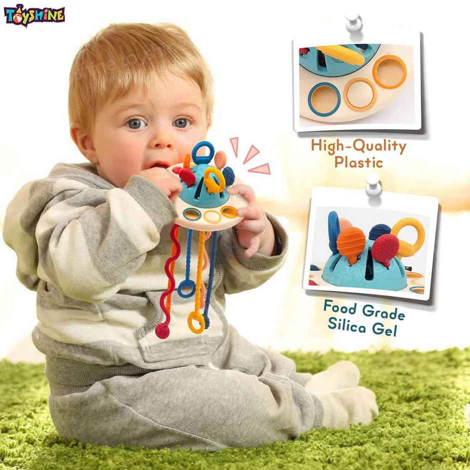 Toyshine Baby Ellie Sensory Montessori Food Grade Silicone Pull String Activity Toy