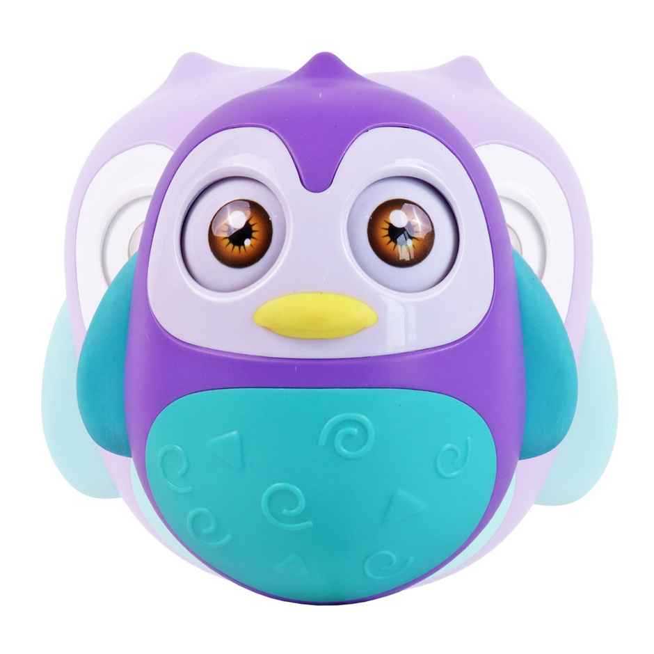 Toyshine Push & Shake Penguin Toy With Wobbling Bell Sound - Sensory Toy | Purple