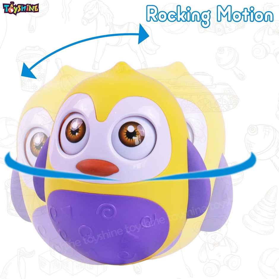 Toyshine Push And Shake Wobbling Bell Sound Roly Poly Revolving Eyes Penguin - Assorted