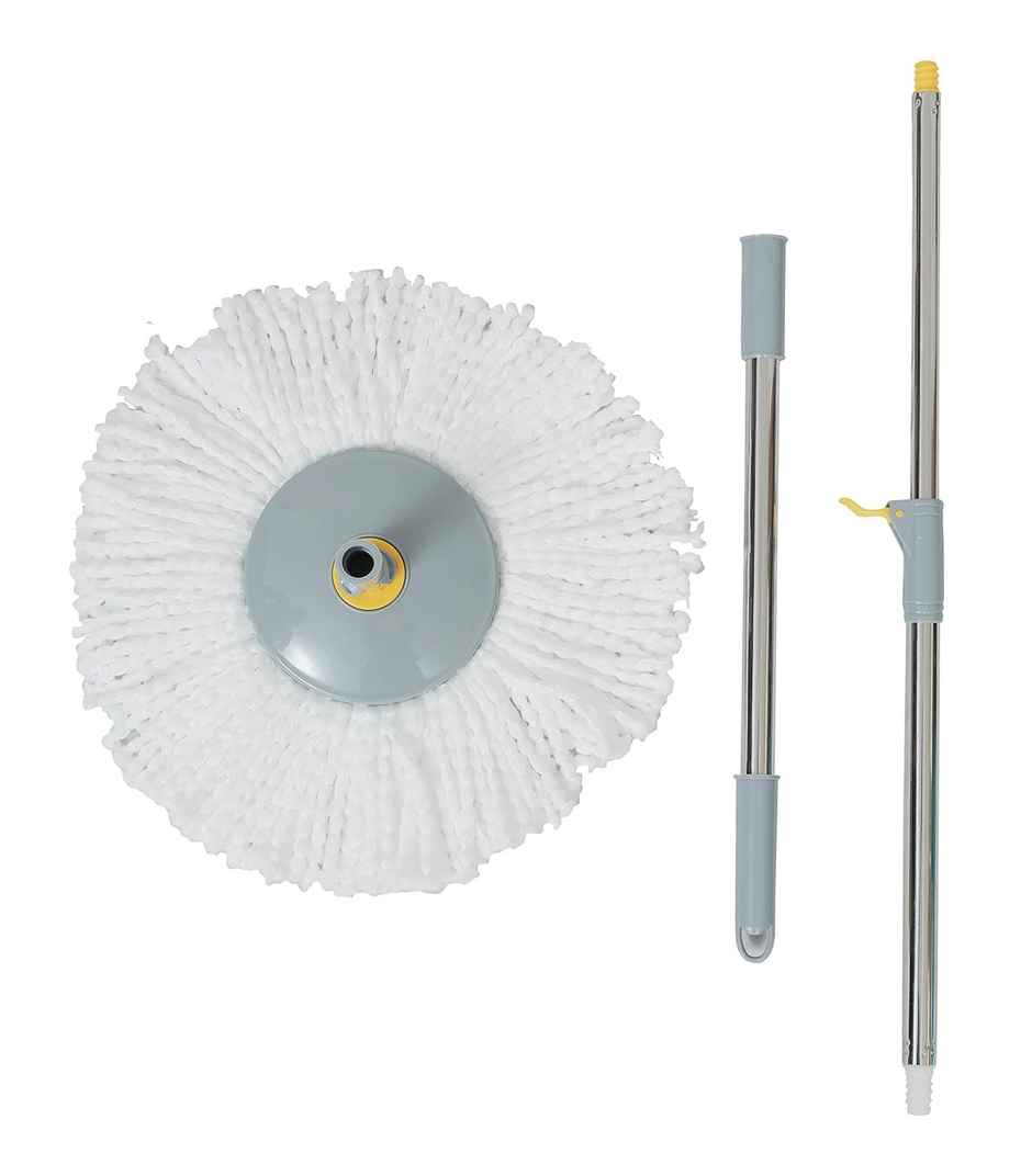 Esquire 360 Bucket Spin Mop Stick | Grey With Microfiber Refill