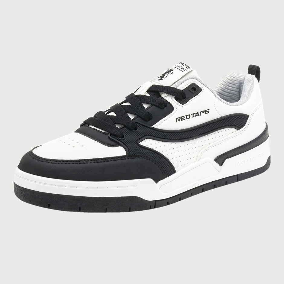 Red Tape Casual Sneaker Shoes For Men | Impact-Resistant Comfort | White-Black | Size7