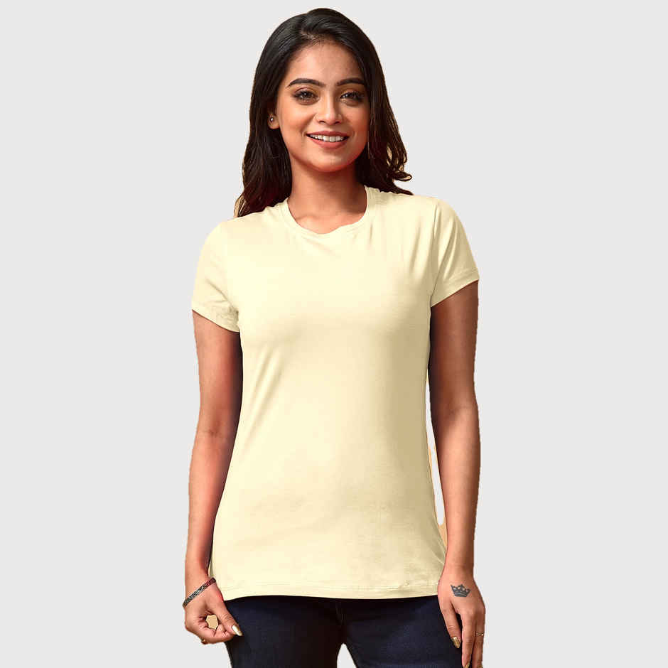 Lyra Women's T-shirt Round Neck Solid | Banana - L