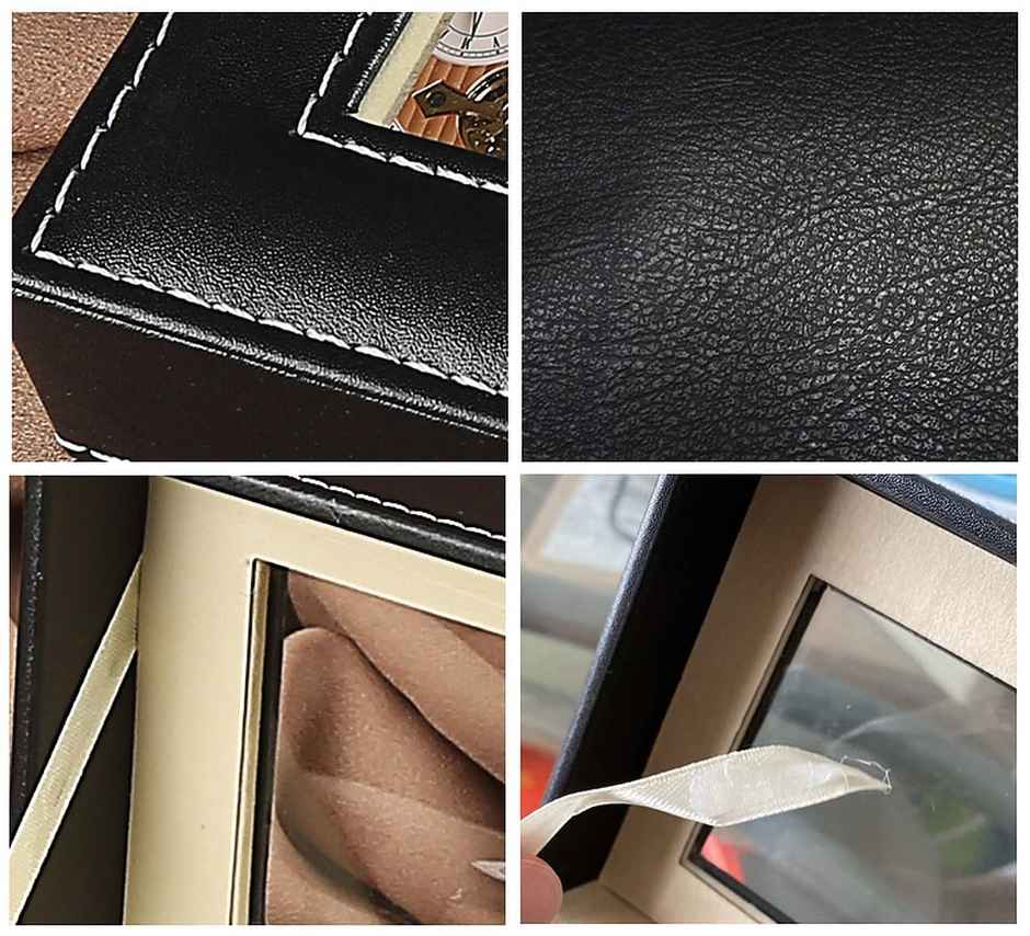 Zedak 6-Slot Watch Collection Box with Lock | PU Leather Watch Organizer for Men & Women