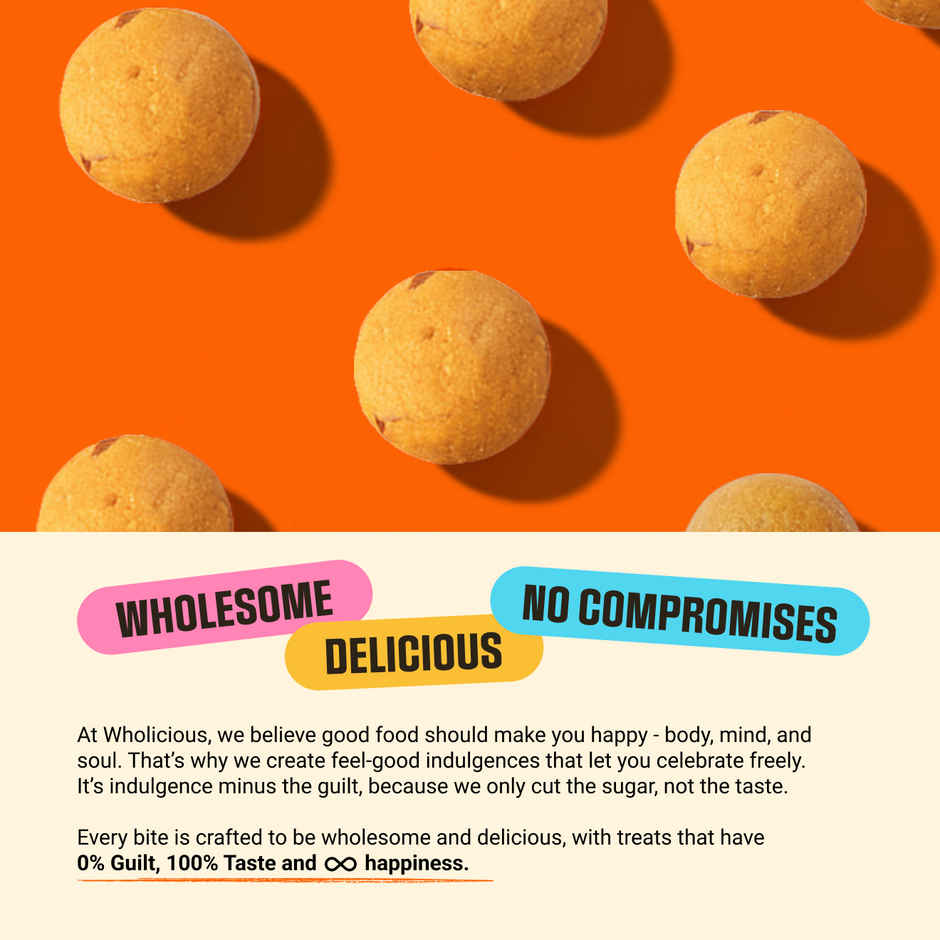 Wholicious Dry Fruit Besan Laddu | Pure Cow Ghee | Low Sugar | Besan Sourced from Bundelkhand