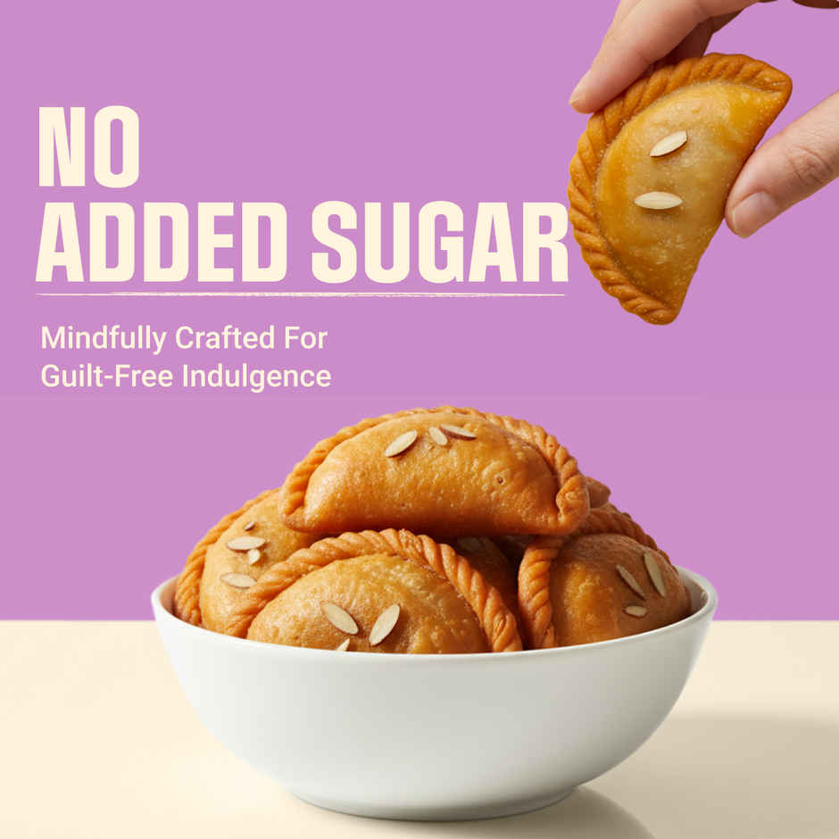Wholicious Sugar Free Dry Fruit Gujiya | Sugar Free | Made with Pure Cow Ghee & Pure Khoya