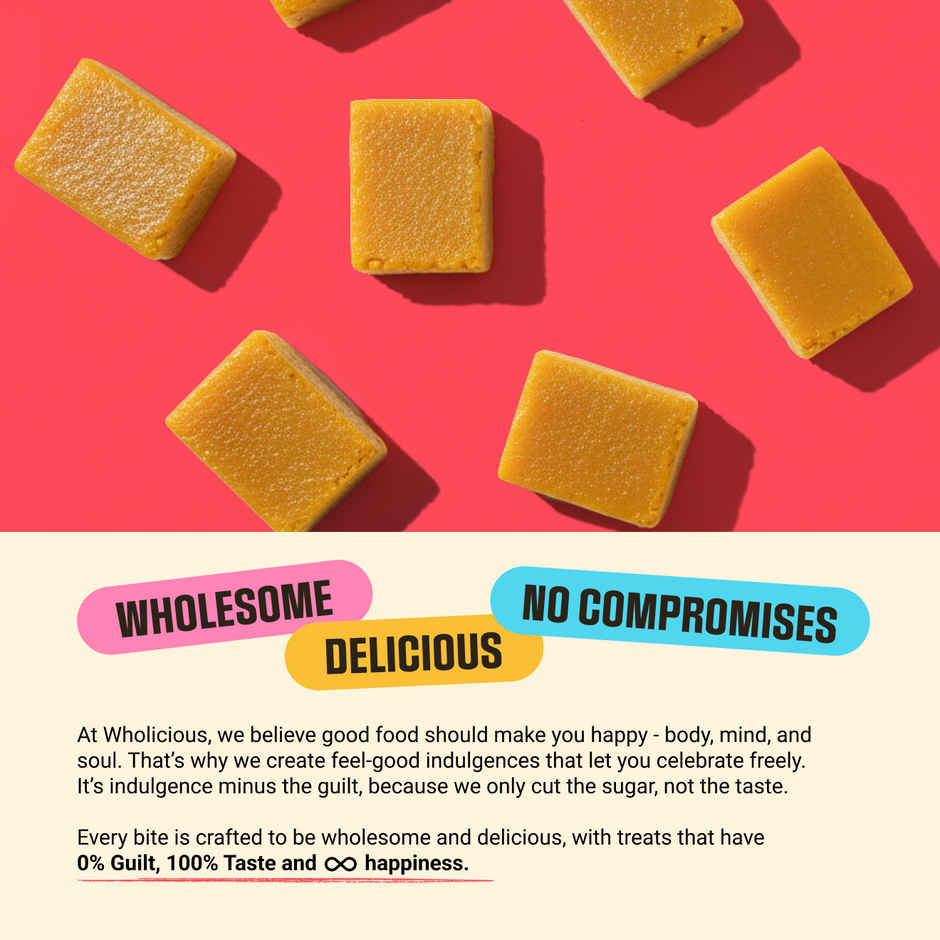 Wholicious Royal Mysore Pak | Pure Cow Ghee | Low Sugar | Sweet & Delicious | Healthy Mithai