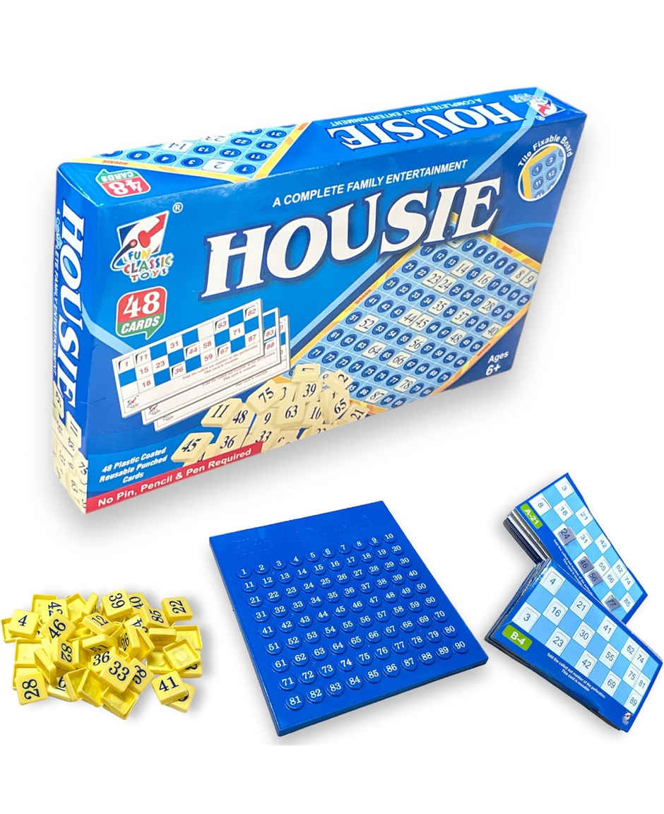 Fablue Traders Housie Game Set | Tambola Educational & Learning Board Game | 48 Cards | 8+ years