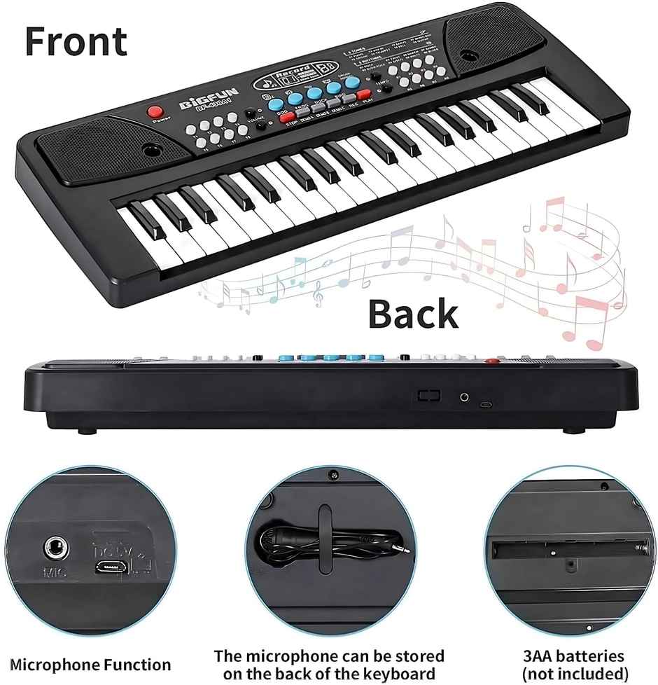 Chigy Wooh 37-Key Kids Piano Keyboard with Microphone & Recording Feature | Electronic Musical Toy