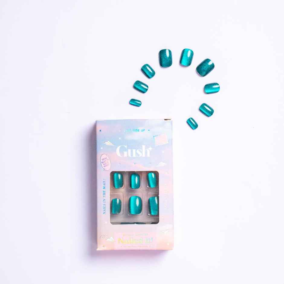 Gush Beauty Nailed It | Reusable Luxury Press On Nails With Application Kit - Deep Sea Siren