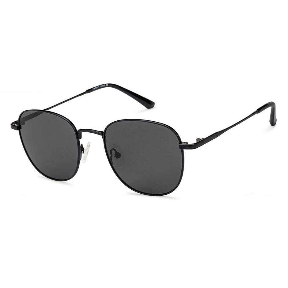 Vincent Chase By Lenskart Unisex Stainless Steel Round Sunglasses | Grey and Black - L