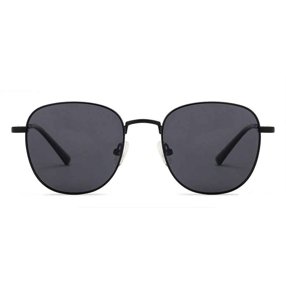 Vincent Chase By Lenskart Unisex Stainless Steel Round Sunglasses | Grey and Black - L