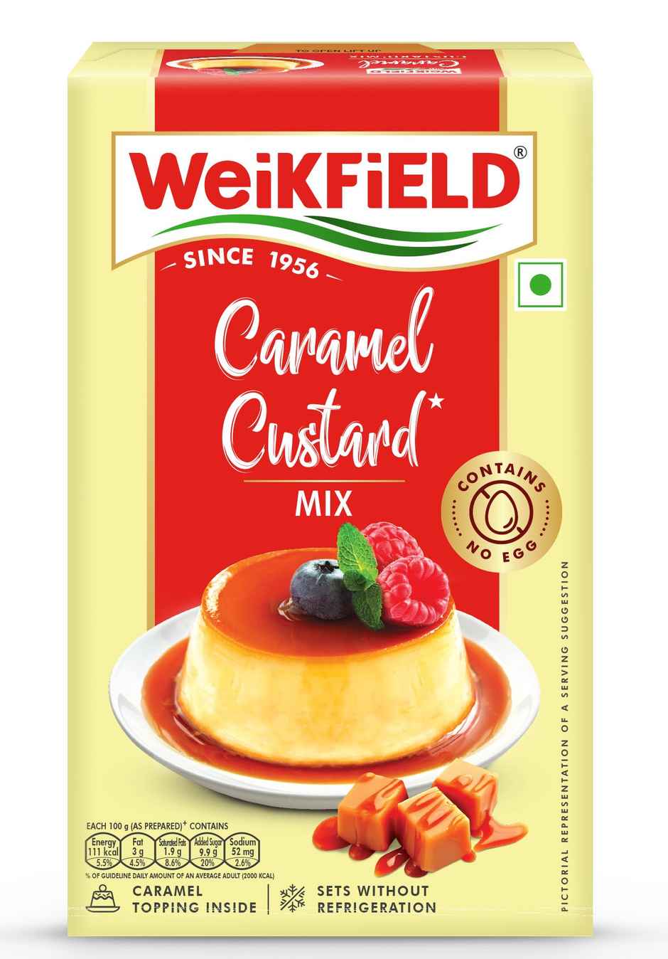 Weikfield Caramel Custard Mix Flavour Carton