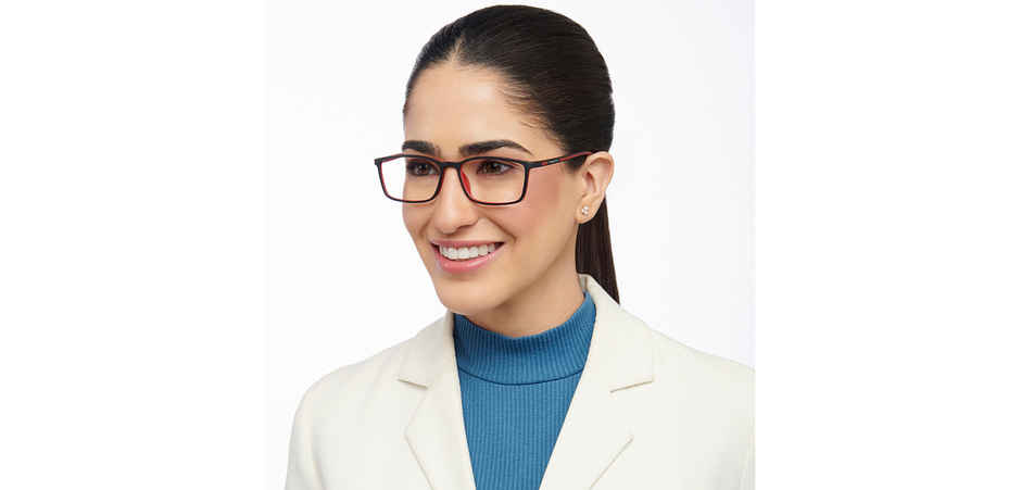 Lenskart Blu Unisex Solid Plastic Computer Glasses | Red - M